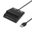 Qoltec Inteligentny czytnik chipowych kart ID SCR-0636 | USB 2.0 + Adapter USB-C