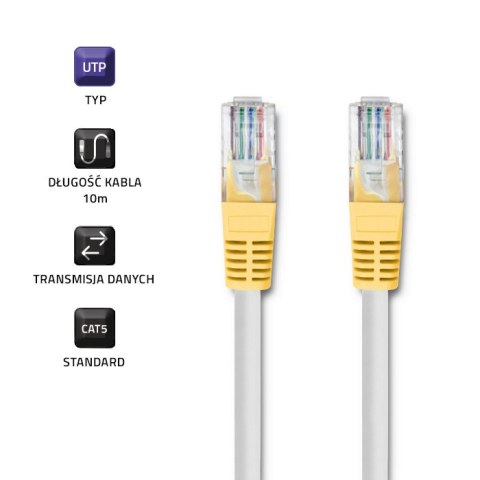 Qoltec Kabel Patchcord UTP | CAT5 | 10m