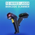 Qoltec Laserowy czytnik kodów kreskowych 1D | USB | Czarny