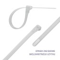 Qoltec Opaski zaciskowe wielorazowe/trytki | 7.2*300mm | Nylon66 UV | Białe