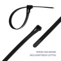 Qoltec Opaski zaciskowe wielorazowe/trytki | 7.2*300mm | Nylon66 UV | Czarne