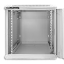 Qoltec Szafa RACK 19" | 12U | 600 x 635 x 450 | Hartowane drzwi | Wisząca | Stalowa obudowa | Zamek | Szara