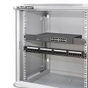 Qoltec Szafa RACK 19" | 12U | 600 x 635 x 450 | Hartowane drzwi | Wisząca | Stalowa obudowa | Zamek | Szara