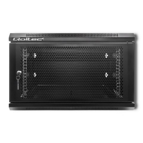 Qoltec Szafa RACK 19" | 6U | 600 x 370 x 600 | Perforowane drzwi | Wisząca | Stalowa obudowa | Zamek | Czarna