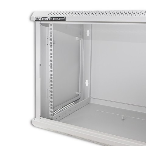 Qoltec Szafa RACK 19" | 9U | 600 x 500 x 450 | Hartowane drzwi | Wisząca | Stalowa obudowa | Zamek | Szara