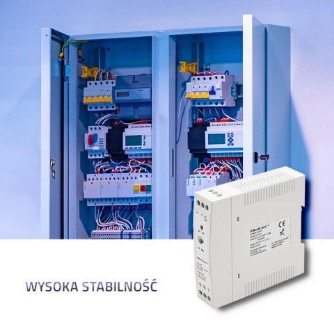 Qoltec Zasilacz na szynę DIN | 20W | 12V | 1.67A | Biały | Slim