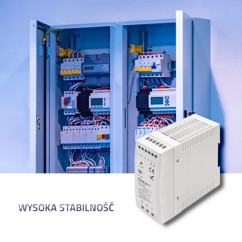 Qoltec Zasilacz na szynę DIN | 40W | 12V | 3.33A | Biały | Slim