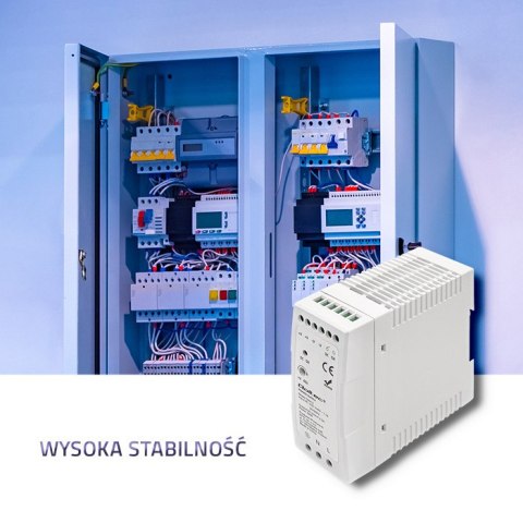 Qoltec Zasilacz na szynę DIN | 60W | 24V | 2.5A | Biały | Slim