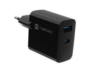 NATEC ŁADOWARKA NATEC RIBERA GAN 1X USB-A + 1X USB-C 65W CZARNA NUC-2145