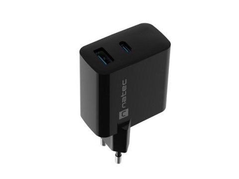 NATEC ŁADOWARKA RIBERA GAN 1X USB-A + 1X USB-C 45W CZARNA NUC-2143