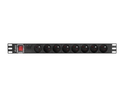 LANBERG LISTWA ZASILAJĄCA RACK PDU 19" (1U, 16A, 8X 230V PL, 2M, CZARNA) PDU-08E-0200-BK