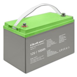 Qoltec Akumulator żelowy Deep Cycle | 12V | 100Ah | 30.5kg