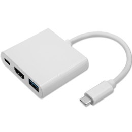 Qoltec Hub Adapter USB-C 3.1 3w1 | USB 3.0 | HDMI 4K | USB-C 3.1 PD 100W