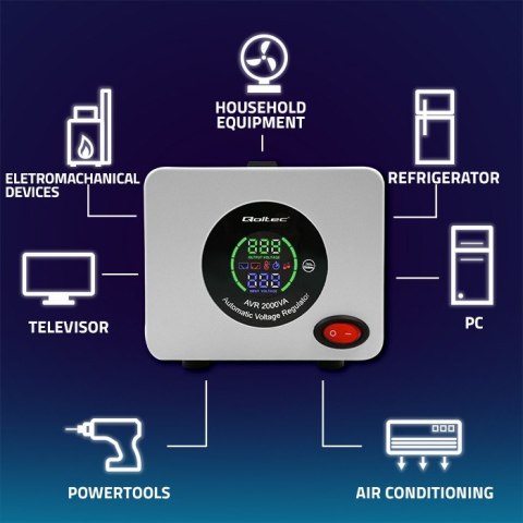 Qoltec Automatyczny stabilizator napięcia AVR 2000VA