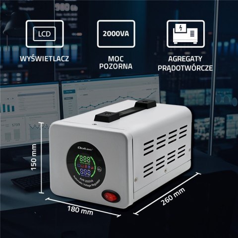 Qoltec Automatyczny stabilizator napięcia AVR 2000VA