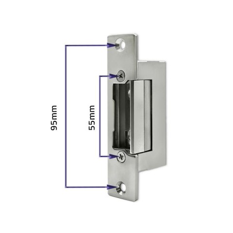 Qoltec Elektrozaczep symetryczny rewersyjny | 12V | Stal nierdzewna