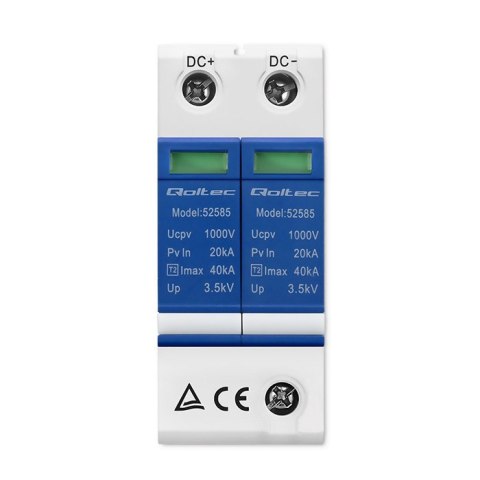 Qoltec Ogranicznik ochronnik przepięć DC | 2P | 1000V | T2 | C