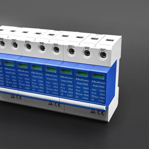 Qoltec Ogranicznik ochronnik przepięć DC | 3P| 1000V | T2 | C