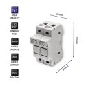 Qoltec Podstawa bezpiecznikowa + bezpiecznik DC |2P |1000V |30A |10x38 |solar