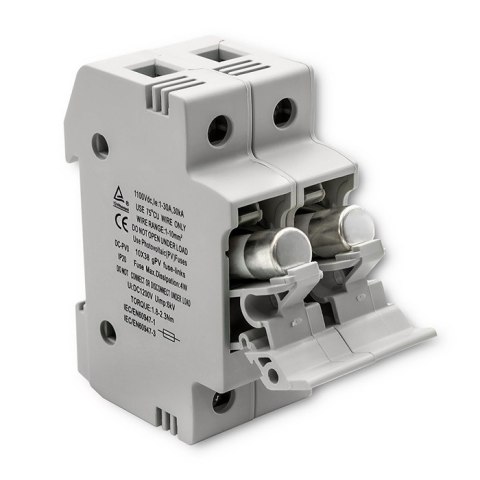 Qoltec Podstawa bezpiecznikowa + bezpiecznik DC |2P |1000V |30A |10x38 |solar