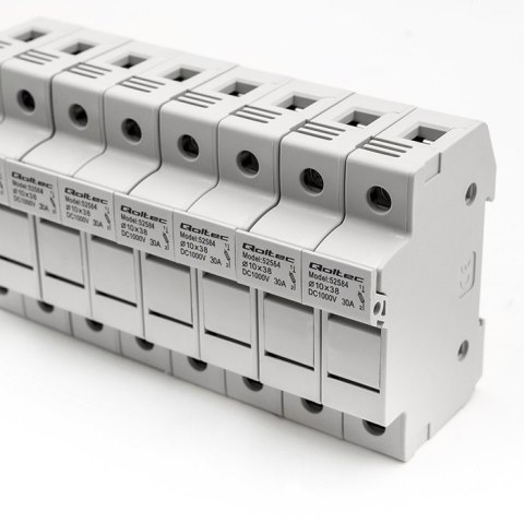 Qoltec Podstawa bezpiecznikowa + bezpiecznik DC |2P |1000V |30A |10x38 |solar