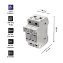 Qoltec Podstawa bezpiecznikowa + bezpiecznik DC | 2P|1000V |20A |10x38 |solar