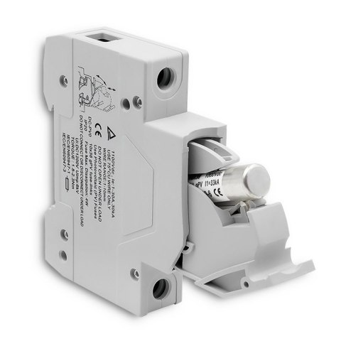 Qoltec Podstawa bezpiecznikowa z diodą + bezpiecznik DC| 1P|1000V |30A |10x38 |solar