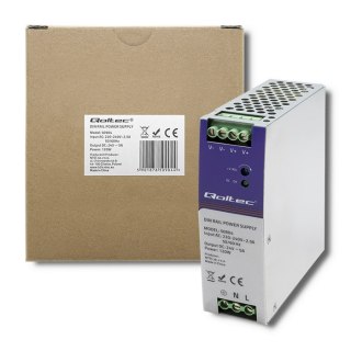 Qoltec Przemysłowy zasilacz na szynę DIN | 120W | 24V | 5A