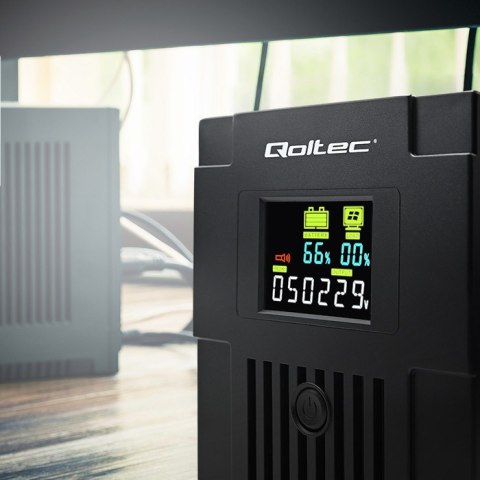 Qoltec Zasilacz awaryjny UPS Line Interactive | Monolith | 1500VA | 900W | LCD | USB | RJ45