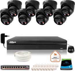 Zestaw monitoringu IP DAHUA 8 kamer IPC-HDW3849H-AS-PV-0280B-S4-BLACK 8MPX