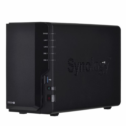 NAS Synology DS224+; Tower; 2x (3.5" SATA HDD); Intel Celeron J4125;,2GB DDR4 (max. 6GB), 2x 1GbE RJ-45