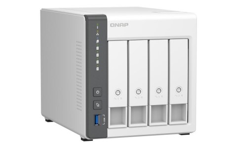 Qnap TS-433-4G, Tower, 4 x 2.5"/3.5" SATA , ARM 2.0GHz Quad core, 4GB, 1 x 2.5GbE + 1 x GbE, External adapter (PSU)