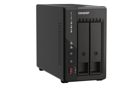 Qnap TS-253E-8G, Tower, 2 x 2.5"/3.5" SATA, Intel Celeron J6412 4C/4T, 8 GB DDR4 onboard not expandable, 2 x 2.5GbE, External ad