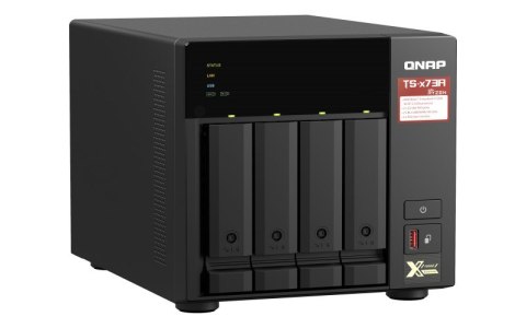 Qnap TS-473A-8G, Tower, 4 x 2.5"/3.5" SATA , AMD Ryzen V1500B 4C/8T, 8GB DDR4 (Max. 64GB), 2 x 2.5GbE, optional 10GbE, Single PS