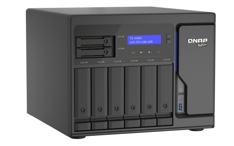 Qnap TS-h886-D1602-8G, Tower, 6 x 3.5"/2.5" SATA + 2 x 2.5" SATA, Intel Xeon Processor D-1602 2C/4T, 8 GB ECC RAM (Max. 128GB), 