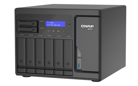 Qnap TS-h886-D1602-8G, Tower, 6 x 3.5"/2.5" SATA + 2 x 2.5" SATA, Intel Xeon Processor D-1602 2C/4T, 8 GB ECC RAM (Max. 128GB), 