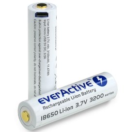 Akumulatorek 18650 everActive Li-ion 3200 mAh z gniazdem micro USB