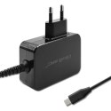 Qoltec Ładowarka GaN POWER PRO | 1xUSB-C | 30W | 5-20V | 1.5-3A | Czarna