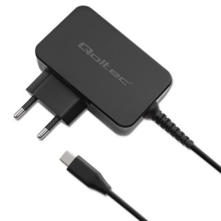 Qoltec Ładowarka GaN POWER PRO | 1xUSB-C | 45W | 5-20V | 2.25-3A | Czarna