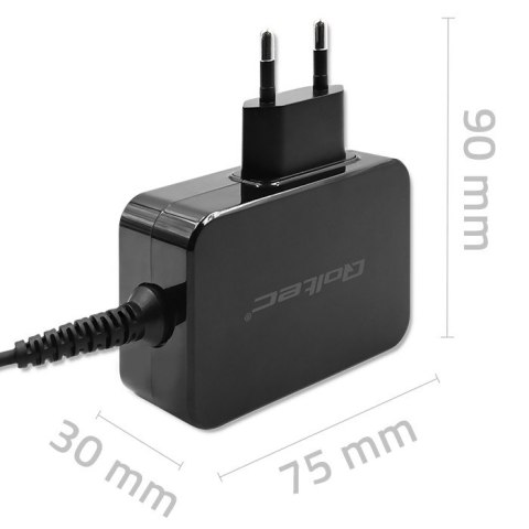 Qoltec Ładowarka GaN POWER PRO | 1xUSB-C | 45W | 5-20V | 2.25-3A | Czarna