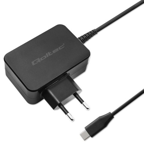 Qoltec Ładowarka GaN POWER PRO | 1xUSB-C | 45W | 5-20V | 2.25-3A | Czarna