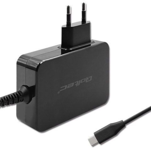 Qoltec Ładowarka GaN POWER PRO | 1xUSB-C | 90W | 5-20V | 3-4.5A | Czarna