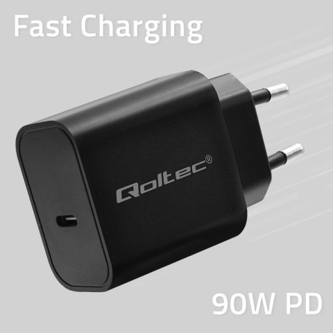 Qoltec Ładowarka Super Quick PD | USB-C | 20W | 5-12V | 1.67-3A | Czarna