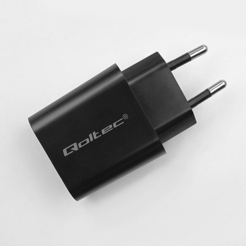 Qoltec Ładowarka Super Quick PD | USB-C | 20W | 5-12V | 1.67-3A | Czarna