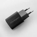 Qoltec Ładowarka sieciowa 35W GaN ULTRA | 5-20V | 2.25-3A | 1 x USB typ C PD | 1 x USB QC 3.0 | Czarna