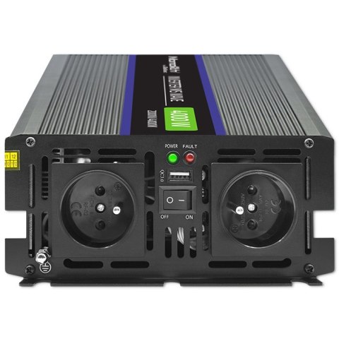 Qoltec Przetwornica napięcia Monolith 4000 MS Wave | 12V na 230V | 2000/4000W | USB