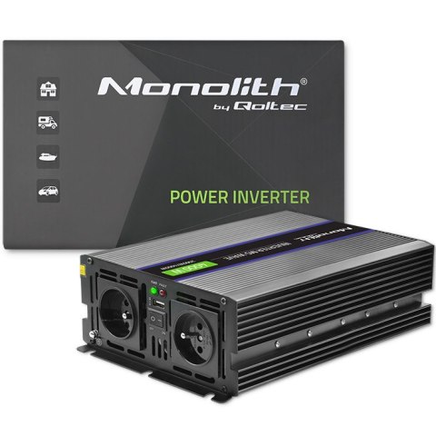 Qoltec Przetwornica napięcia Monolith 4000 MS Wave | 12V na 230V | 2000/4000W | USB