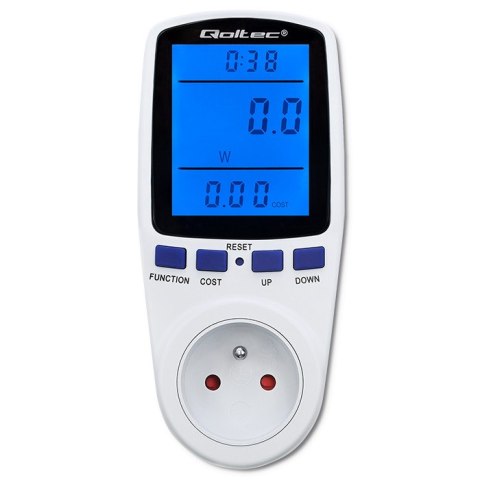 Qoltec Watomierz Licznik zużycia energii PM0626 | 3680W | 16A | LCD