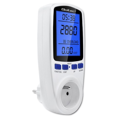 Qoltec Watomierz Licznik zużycia energii PM0626 | 3680W | 16A | LCD