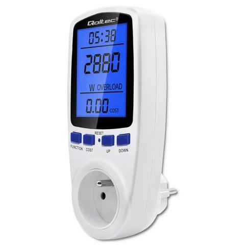 Qoltec Watomierz Licznik zużycia energii PM0626 | 3680W | 16A | LCD